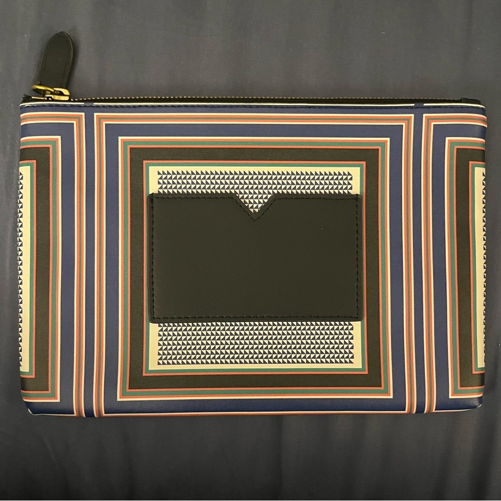 J Crew clutch With Geometric Design